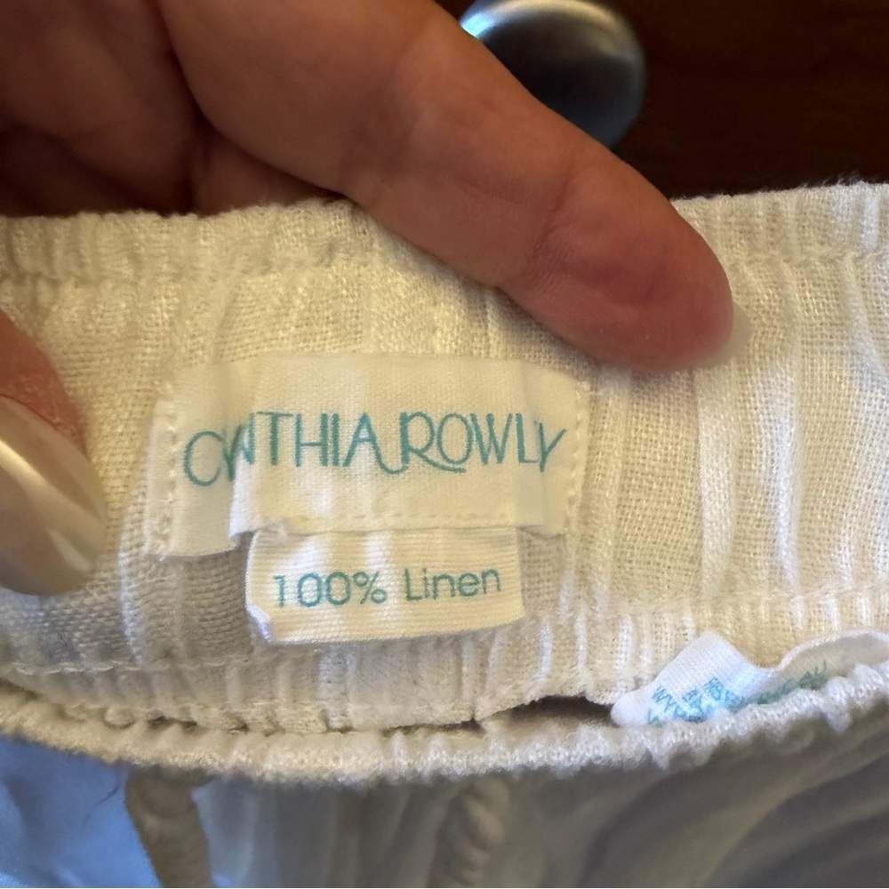 Cynthia Rowley White Linen Pants size M - Picture 3 of 5